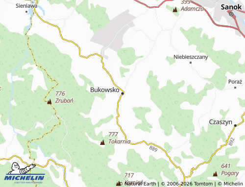 MICHELIN Bukowsko map - ViaMichelin
