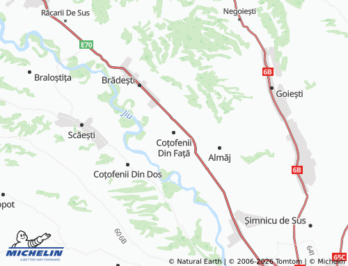 MICHELIN Coțofenii Din Față map - ViaMichelin