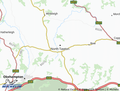 Mappa MICHELIN North Tawton - ViaMichelin