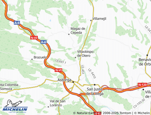 MICHELIN Villaobispo de Otero map - ViaMichelin