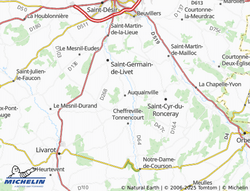 MICHELIN Auquainville map - ViaMichelin