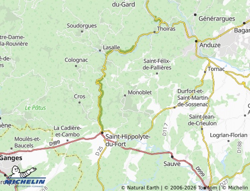 Carte MICHELIN Monoblet - ViaMichelin