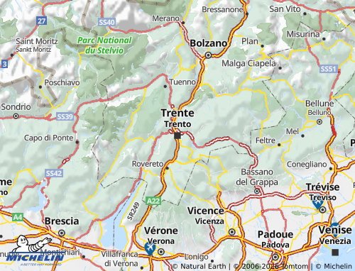 MICHELIN-Landkarte Trentino-Südtirol - ViaMichelin