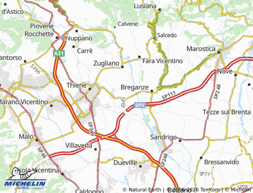 Mapa MICHELIN Sarcedo - ViaMichelin