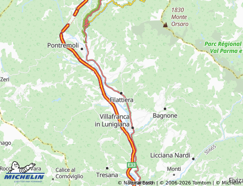 Mapa MICHELIN Filattiera - ViaMichelin