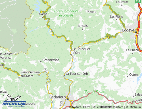 Carte MICHELIN Le Bousquet-d'Orb - ViaMichelin