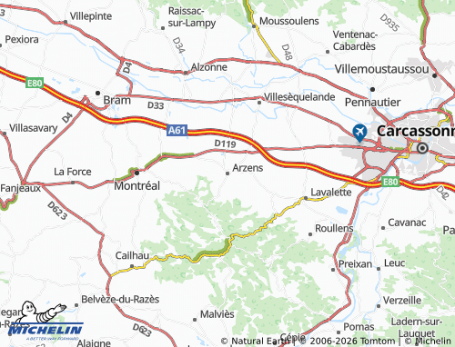MICHELIN Arzens map - ViaMichelin