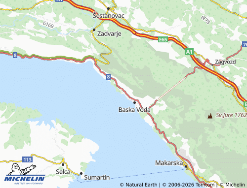 Mapa MICHELIN Brela - ViaMichelin