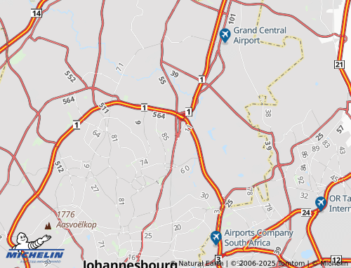 Kaart MICHELIN Woodmead Extension 17 - ViaMichelin