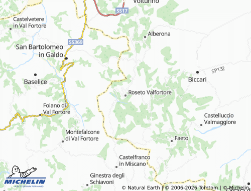 MICHELIN Roseto Valfortore map - ViaMichelin