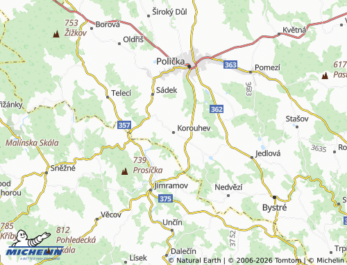 Mapa MICHELIN Korouhev - ViaMichelin