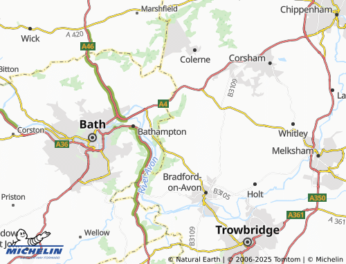 MICHELIN Monkton Farleigh map - ViaMichelin