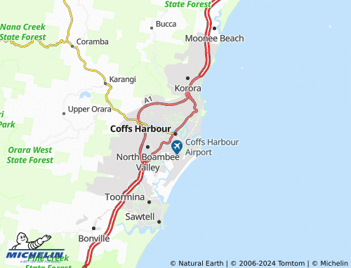 MICHELIN Coffs Harbour map - ViaMichelin