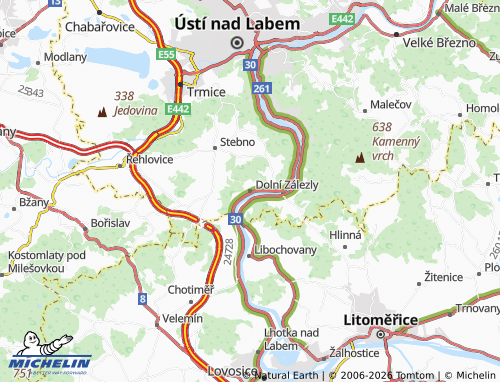 Mappa MICHELIN Dolní Zálezly - ViaMichelin
