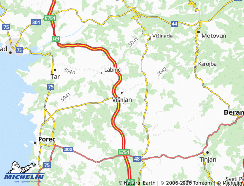 MICHELIN-Landkarte Višnjan - ViaMichelin