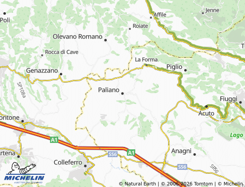 MICHELIN Paliano map - ViaMichelin