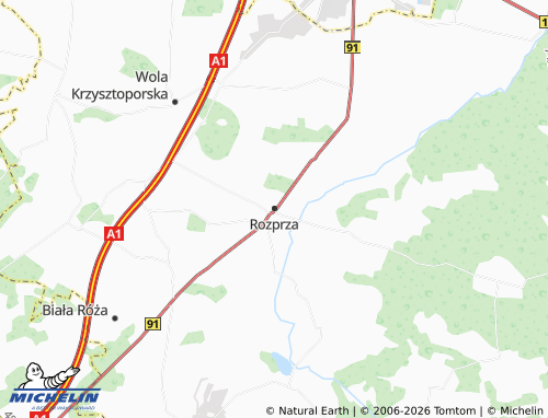 MICHELIN Rozprza map - ViaMichelin
