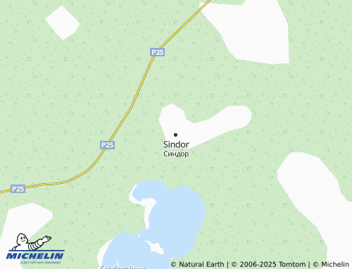 MICHELIN Sindor map - ViaMichelin