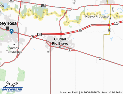 Mapa MICHELIN Río Bravo 2 - ViaMichelin