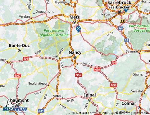 Carte MICHELIN Meurthe-et-Moselle - ViaMichelin