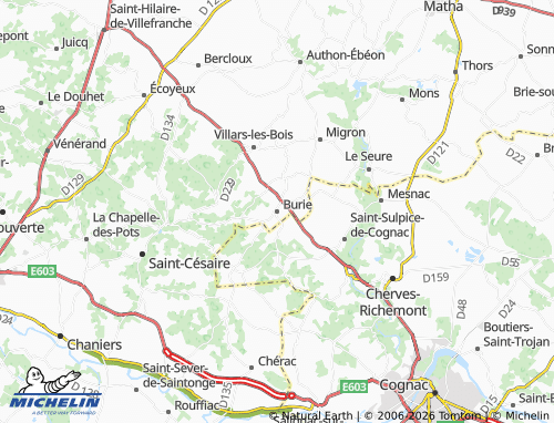 Mapa MICHELIN Burie - ViaMichelin