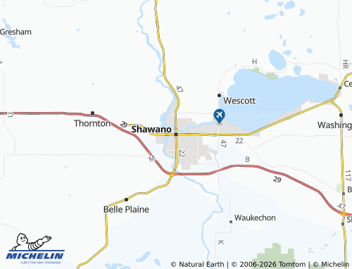 Kaart MICHELIN Shawano - ViaMichelin