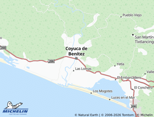 Mappa MICHELIN Coyuca de Benítez Centro - ViaMichelin