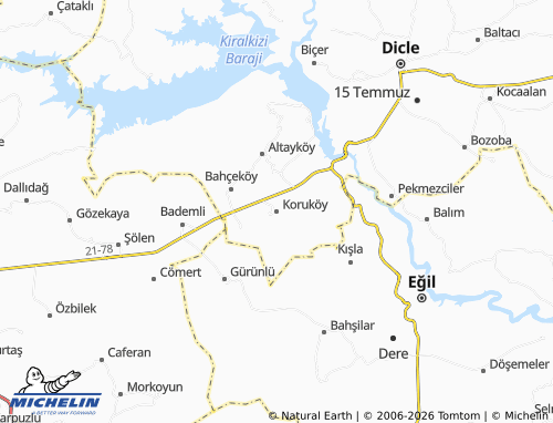 MICHELIN Koruköy map - ViaMichelin