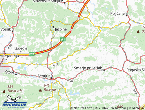Carte MICHELIN Ponikva - ViaMichelin