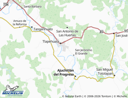 MICHELIN Nuevo Guerrero Centro map - ViaMichelin