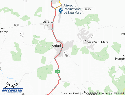 MICHELIN Ardud map - ViaMichelin
