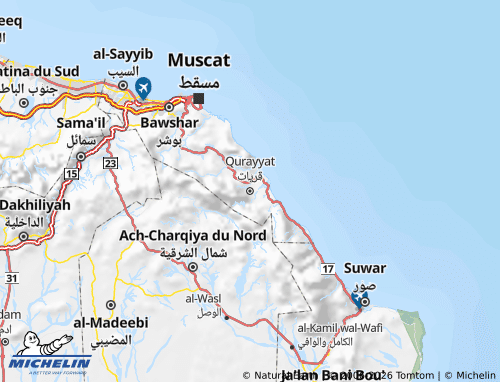 Mapa MICHELIN Qurayyat - ViaMichelin