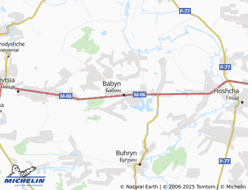 MICHELIN Babyn map - ViaMichelin
