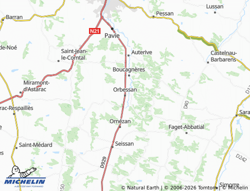 MICHELIN Orbessan map - ViaMichelin