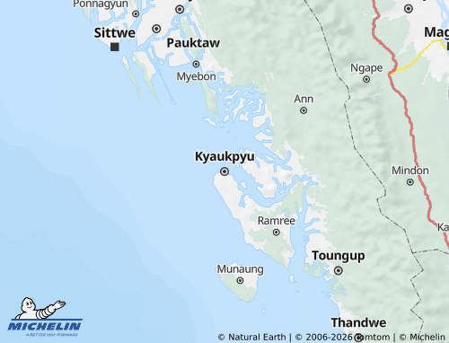 Kaart MICHELIN Kyaukpyu District - ViaMichelin