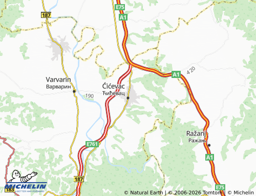 Carte MICHELIN Ćićevac - ViaMichelin