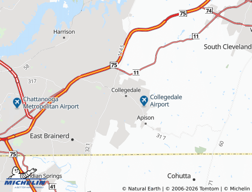Mapa MICHELIN Collegedale - ViaMichelin