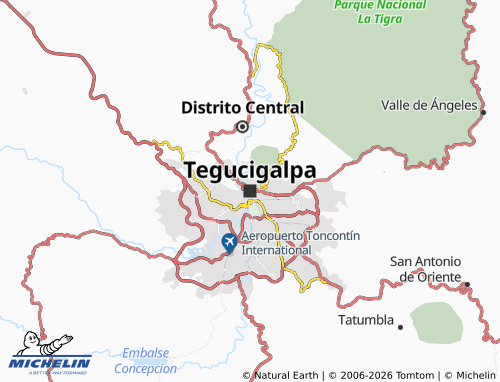 MICHELIN-Landkarte Tegucigalpa - ViaMichelin