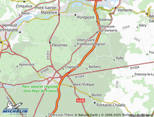 MICHELIN Ognon map - ViaMichelin