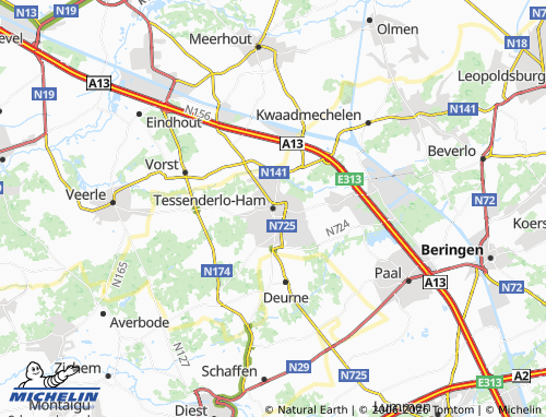 Mappa MICHELIN Tessenderlo-Ham - ViaMichelin