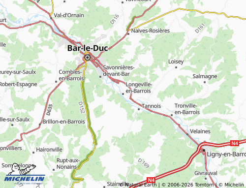 MICHELIN Longeville-en-Barrois map - ViaMichelin