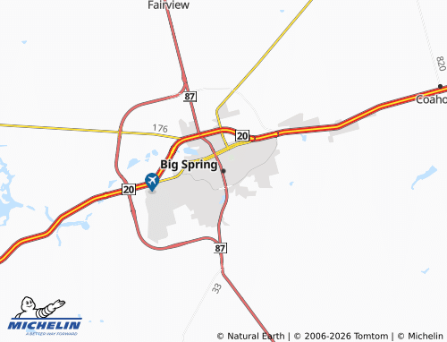Mapa MICHELIN Big Spring - ViaMichelin