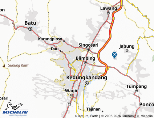 MICHELIN-Landkarte Mojolangu - ViaMichelin