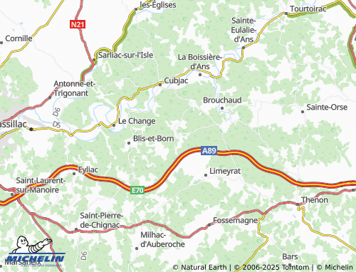 Carte MICHELIN Montagnac-d'Auberoche - ViaMichelin