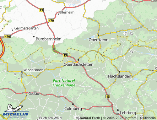 Mapa MICHELIN Oberdachstetten - ViaMichelin