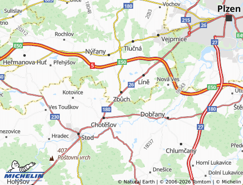 Mapa MICHELIN Zbůch - ViaMichelin