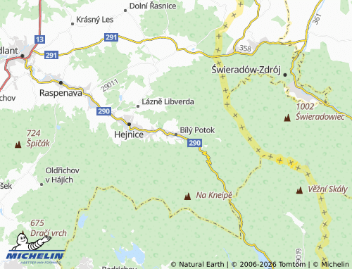 Mapa MICHELIN Bílý Potok - ViaMichelin
