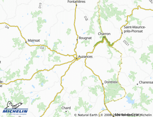 Mapa MICHELIN Auzances - ViaMichelin