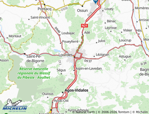 Carte MICHELIN Lourdes - ViaMichelin