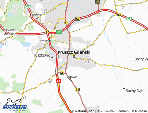 MICHELIN Pruszcz Gdański map - ViaMichelin